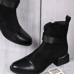 Ronnie Grey Women Block Heeled Regular Boots-image-99