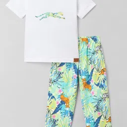 FUNKRAFTS Girls Printed Short Sleeves Pure Cotton T-shirt With Trouser-image-32