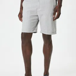 Koton Men Checked Linen Shorts-image-93