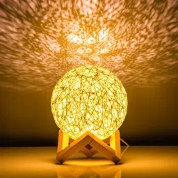 Led Rattan Table Lamp USB Powered Bedside Light Creative Decorative Light Table Lamp-3