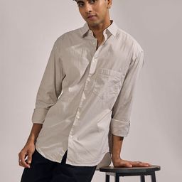 Espanshe Vertical Striped Long Sleeves Pure Cotton Shirt-image-8
