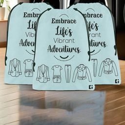 Kuber Industries Grey & Black Pack of 3 Printed Cloth Storage Bag for Travel-10