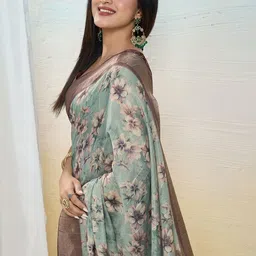 KALINI Floral Zari Tissue Handloom Tussar Saree-picture-11