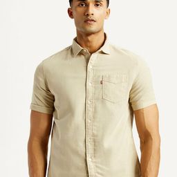 Levis Men Classic Slim Fit Solid Spread Collar Cotton Casual Shirt-picture-6