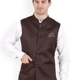 GRACYSHADE Mandarin Collar Cotton Nehru Jacket-36