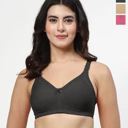 LILY Solid Full Coverage Non Padded Non-Wired Regular Minimizer Bra-10