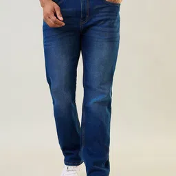TIM PARIS Men Straight Fit Low Distress Light Fade Jeans-image-98