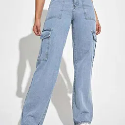 Stylecast X Kotty Women Regular Fit High-Rise Stretchable Cargos Style Jeans-image-64