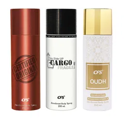 CFS Cargo Fragile Oudh Certified Original Set Of 3 Last Longer Deodorants-200ml Each image 1
