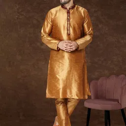 Moda Rapido Men Ethnic Motifs Embroidered Regular Thread Work Kurta with Pyjamas-53