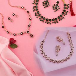 Anouk Set Of 3 Gold-Plated Artificial Stones Studded Jewellery Set-4