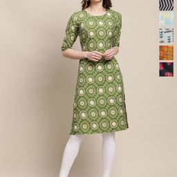 7Threads Women Pack Of 6 Ethnic Motifs Printed Daily Straight Kurtas-image-83