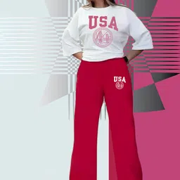 My Swag Printed Loose Fit Pure Cotton T-Shirt With Trousers-picture-15
