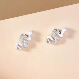 TOUCH925 Silver Artificial Stones Studded Snake Quirky Studs-picture-40
