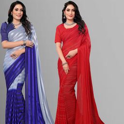 Moda Rapido Pack of 2 Striped Saree-image-68