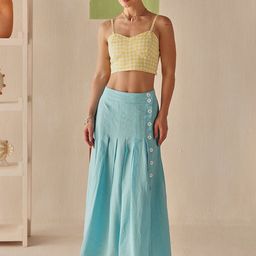 Sage by Mala High-Rise Pleated MaxiSkirt-image-30