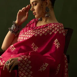 Mitera Ethnic Motifs Block Print Saree image 3
