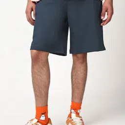 Bewakoof Men's Cotton Navy Blue Oversized Shorts-image-126