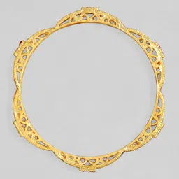 Rubans Set Of 2 Gold-Toned & Plated Ruby Stone-Studded Bangles image 4