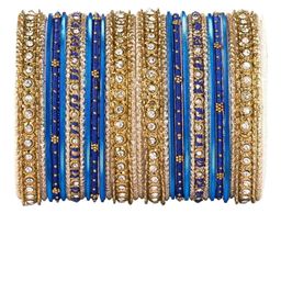 leshya  Set Of 30 Brass-Plated Stone Studded Thread Bangle Bangles image 2