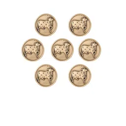 COSA NOSTRAA Set Of 7 Circular Daring Deer Textured Buttons image 2