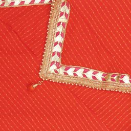 Dupatta Bazaar Red & Gold-Toned Printed Dupatta with Gotta Patti image 4