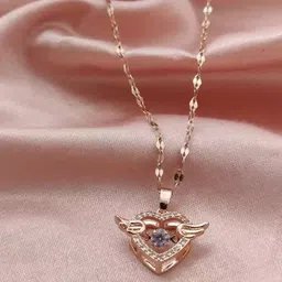 Wynona 925 Sterling Silver Rose Gold-Plated Heart Shaped Pendant With Chain-28
