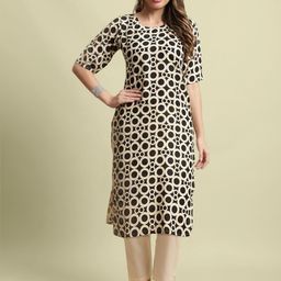 7Threads Selection Of 6 Geometric Printed Round Neck Straight Kurtas-image-82
