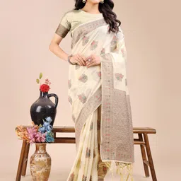 Astita Floral Woven Design Zari Saree-image-98