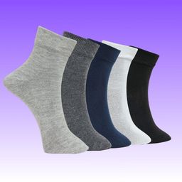MJE Pack Of 5 Comfortable Ankle-Length Socks-image-93