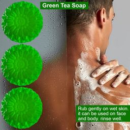 GROOVY Set Of 3 Kiwi Kiss Green Tea Bath Bar - 100 g Each image 3