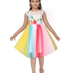 BAESD Girls Floral Self Design Corsage Detail Fit & Flare Dress-picture-49