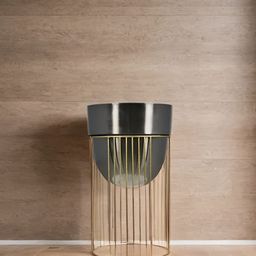 Royaloak Black Metal Floor Planter With Stand-image-11