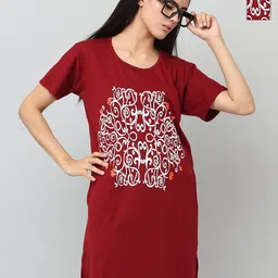 DDASPRATION Women Pack of 2 Typography Printed Round Neck Cotton Oversized T-shirt-picture-42
