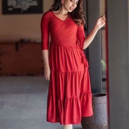 HAY Liva Pleated Fit & Flare Dress-image-44
