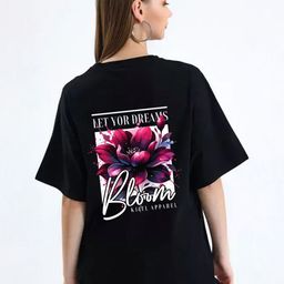 WOBE Women Floral Printed Round Neck Pure Cotton T-shirt-image-107