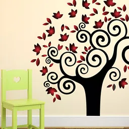 LANSTICK Red & Black Printed Self Adhesive Wall Sticker-image-29