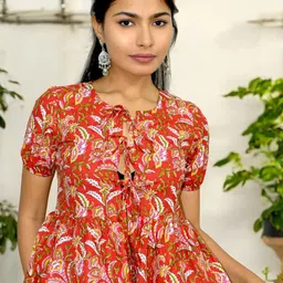 JAIPUR HAND BLOCK Women Floral Printed Cotton Top-image-25