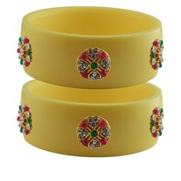 Vidhya Kangan Beige Plastic Bangles-image-28