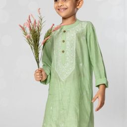 Tura Turi Boys Green Kurta Sets-image-40