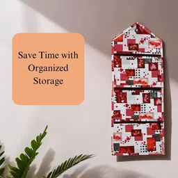 Kuber Industries White & Red Printed Wardrobe Multi-Utility Organisers image 2