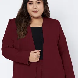 BRINNS Plus Size Open Front Blazer-12
