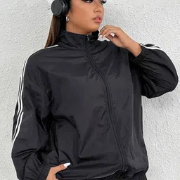 Shiv traders collection Women Camouflage Striped Polyester Lightweight Crop Sporty Jacket-picture-20