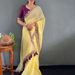 Anouk Striped Sequinned Saree image 2