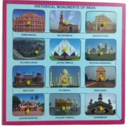 Wooden Historical Places of India With Knobs fun & Play, Educational Puzzle,Learning Aid for Boys and Girls,Kids-image-12