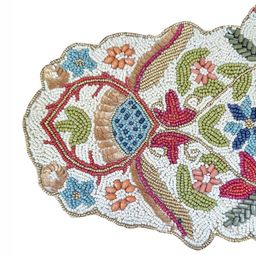 Good Vibes White & Green Beaded Table Runner-44