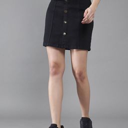 DOLCE CRUDO Denim A-Line Mini Skirt-picture-11