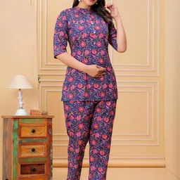 ANUOM Printed Pure Cotton Tunic With Trousers Co-Ords-image-14