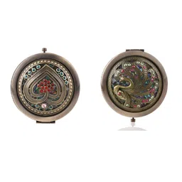Baskety Brown 2 Pcs Compact Hand Mirror-43