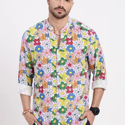 SHOWOFF Men Smart Slim Fit Floral Opaque Printed Casual Shirt-image-50